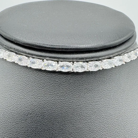 28ct Oval Tennis Necklace - Picture 8 of 16